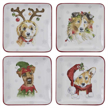 Holiday Paws Salad Plates - Set of 4 Park Designs - The Fox Decor